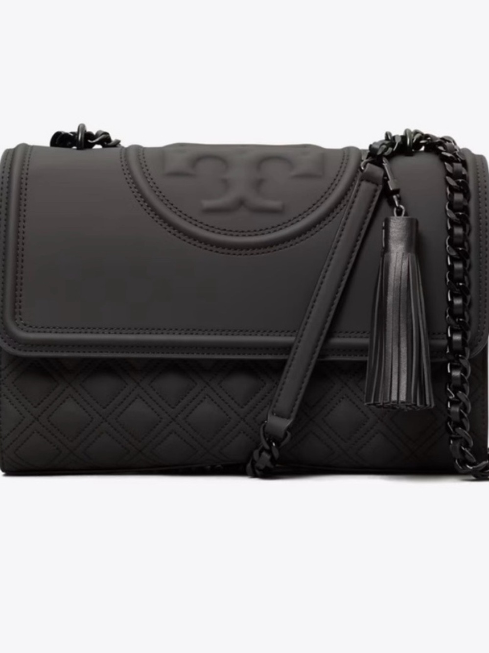 Tory Burch Fleming Matte Black Convertible Shoulder Bag